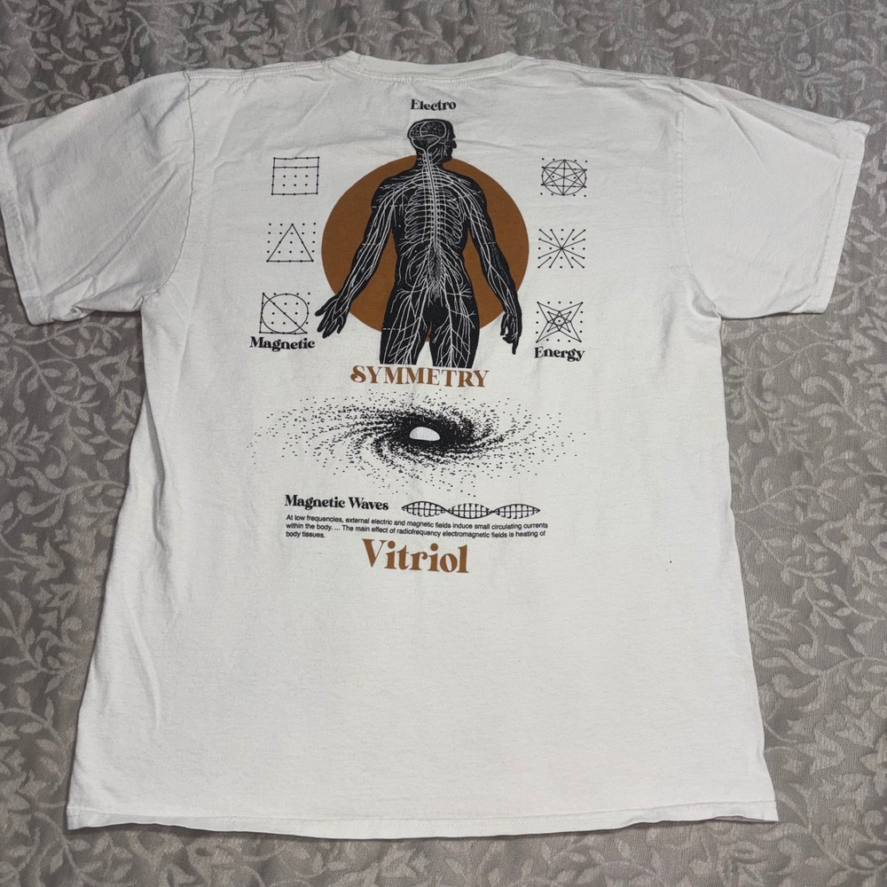 Vitriol Graphic T-Shirt Mens Large White Excellent Symmetry Anatomy Science Tee - Picture 5 of 7
